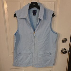 Charter Club Golf Light Blue Zip-Up Vest Size Large